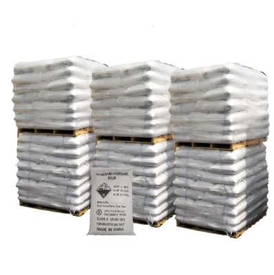 Van het het Kaliumhydroxyde van CAS 1310-58-3 schilfert de de Vlokken90% Bijtende Potas 25tons per 20feet-Container af
